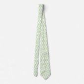 Cravate Motif diamant vert pâle et blanc (Dos)