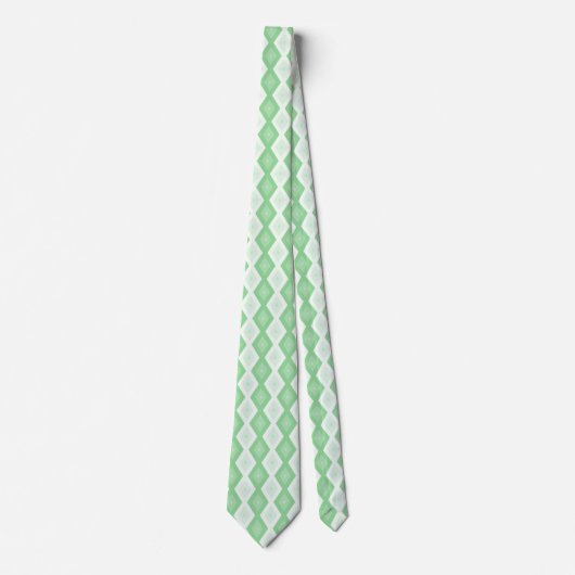 Cravate Motif diamant vert pomme (Devant)