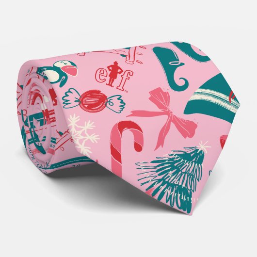 Cravate Motif d'icône encadrée Elf Holiday (Roulé)