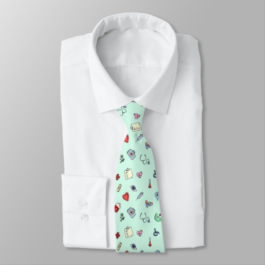 Cravate Motif d'icône Médicale (Attaché)