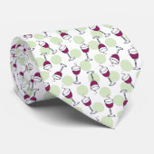 Cravate Motif d'illustration de lunettes de vin rouge (Roulé)