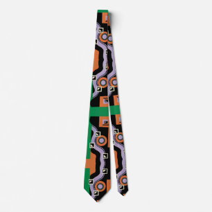 Cravate Motif d'illustrations Jazz Art Déco vintage
