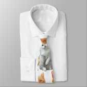 Cravate Motif d'impression chats 01x4 (Attaché)