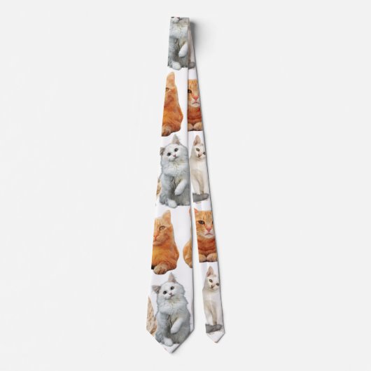 Cravate Motif d'impression chats 01x4 (Devant)