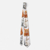 Cravate Motif d'impression chats 01x4 (Dos)