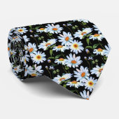 Cravate Motif d'impression marguerite blanche (Roulé)