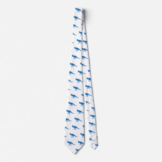 Cravate Motif Dinosaur bleu (Devant)