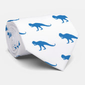 Cravate Motif Dinosaur bleu (Roulé)