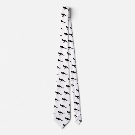 Cravate Motif Dinosaur noir (Devant)