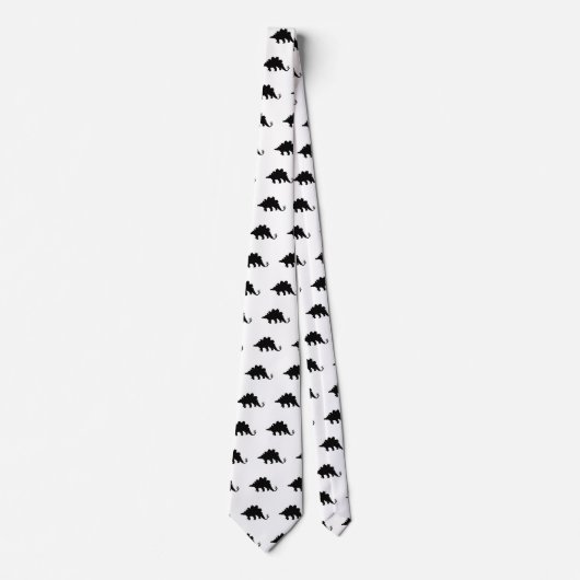Cravate Motif Dinosaur noir (Devant)