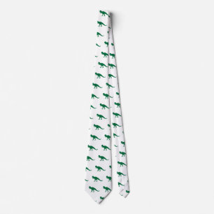 Cravate Motif Dinosaur Vert