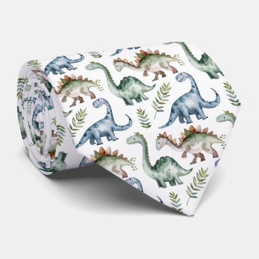 Cravate Motif dinosaure carrelé cool (Roulé)