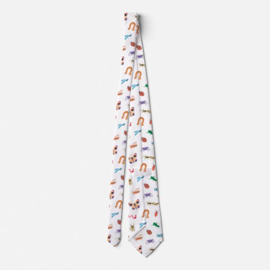 Cravate Motif d'insectes coloré mignon (Dos)
