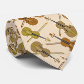 Cravate Motif d'instruments de musique de violoncelles (Roulé)