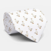 Cravate Motif d'oie blanche mignonne (Roulé)