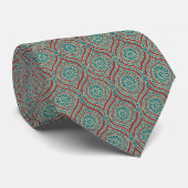 Cravate Motif d'oignon ethnique chic en Maroon, Turquoise (Roulé)