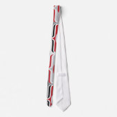 Cravate Motif d'oignon noir rouge Zig Zag Art Déco (Dos)