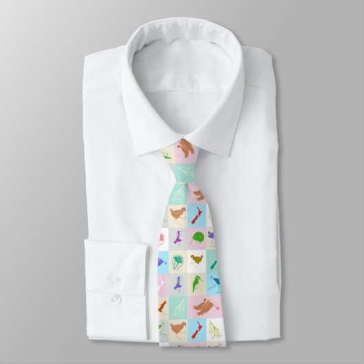 Cravate Motif d'oiseaux néo-zélandais (Attaché)