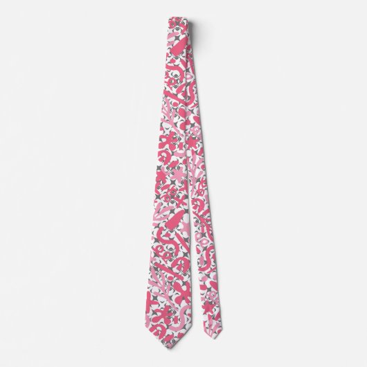Cravate Motif Doodle en rose.01.w (Devant)