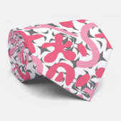 Cravate Motif Doodle en rose.01.w (Roulé)