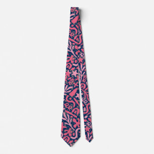 Cravate Motif Doodle en rose.01.w D Bleu BG