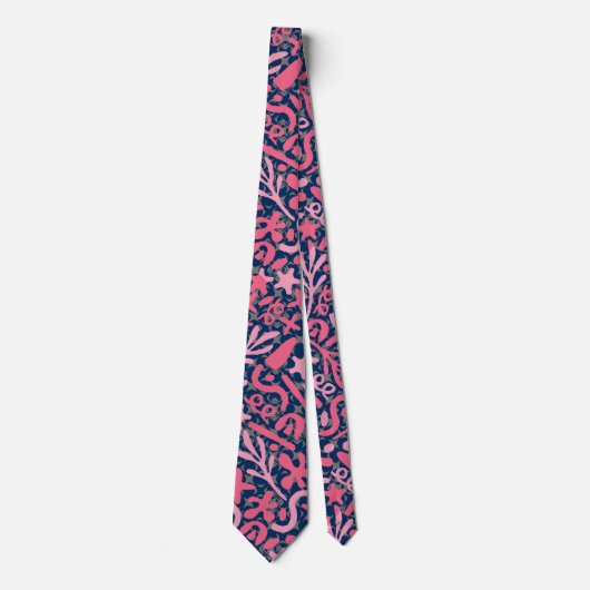Cravate Motif Doodle en rose.01.w D Bleu BG (Devant)