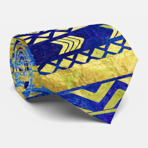 Cravate Motif d'or africain ethnique sur l'aquarelle