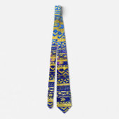 Cravate Motif d'or africain ethnique sur l'aquarelle (Dos)