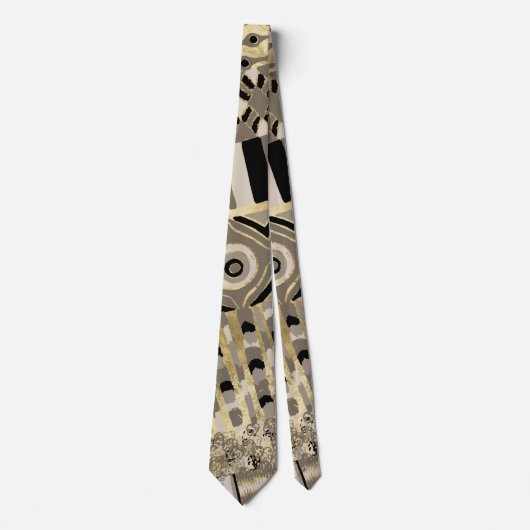 Cravate Motif d'or africain ethnique sur le pastel (Devant)