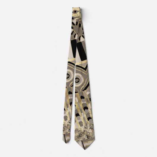 Cravate Motif d'or africain ethnique sur le pastel (Dos)