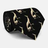 Cravate Motif d'or chien (Roulé)