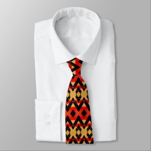 Cravate Motif d'or rouge rouge rétro
