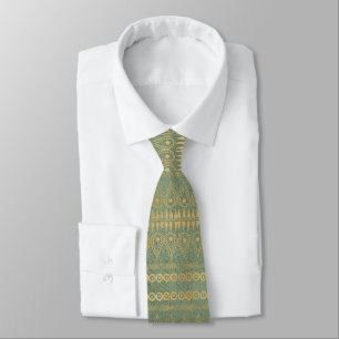 Cravate Motif d'or Sage Green