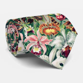 Cravate Motif d'orchidée blanche rose jaune (Roulé)
