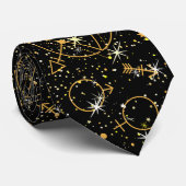 Cravate Motif doré 05,bw Black BG (Roulé)