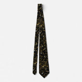 Cravate Motif doré 05,bw Black BG (Dos)