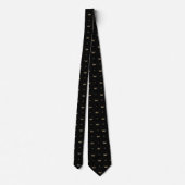 Cravate Motif doré moderne Monogramme initial Noir (Dos)