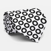 Cravate Motif d'ouverture - Noir sur Blanc (Roulé)