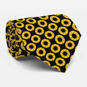 Cravate Motif d'ouverture - orange sur noir