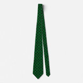 Cravate Motif d'ouverture - Vert herbe sur noir (Devant)