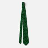 Cravate Motif d'ouverture - Vert herbe sur noir (Dos)