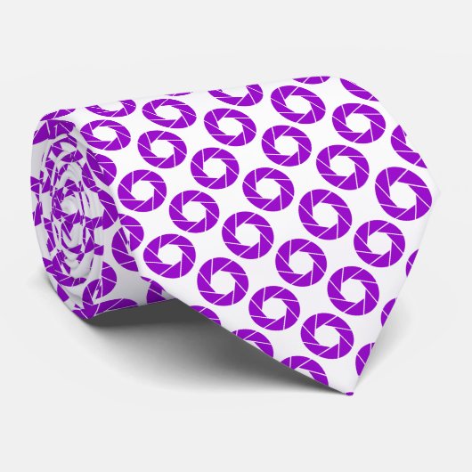 Cravate Motif d'ouverture - Violet sur blanc (Roulé)