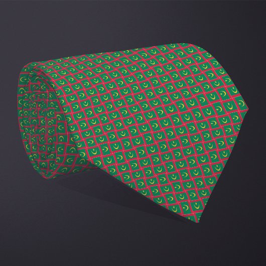 Cravate Motif Drapeau de la Mauritanie Patchwork