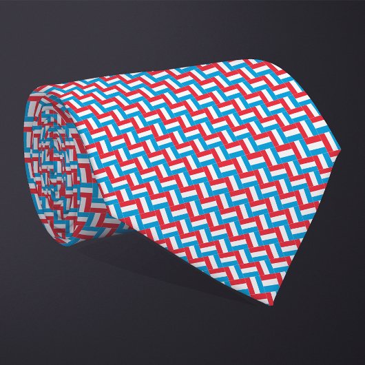 Cravate Motif Drapeau Luxembourg Patchwork