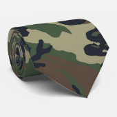 Cravate Motif du camouflage vert militaire (Roulé)