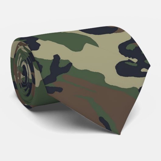 Cravate Motif du camouflage vert militaire (Roulé)