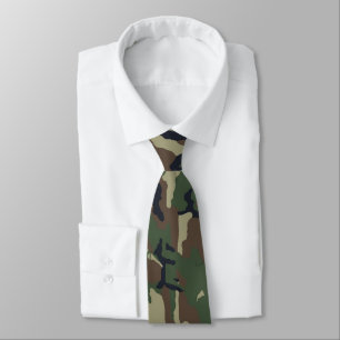 Cravate Motif du camouflage vert militaire