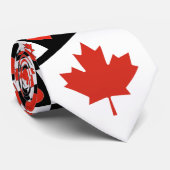 Cravate Motif du coeur du drapeau canadien Pride nationale (Roulé)