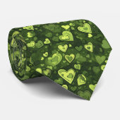 Cravate Motif du coeur vert (Roulé)