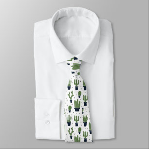 Cravate Motif du désert de cactus foncé rustique